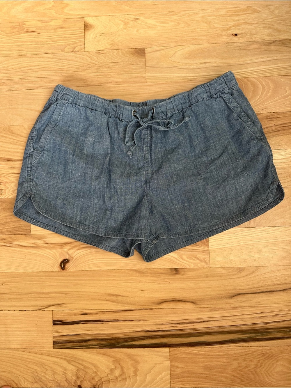 J. Crew Chambray Drawstring Shorts - Light Blue